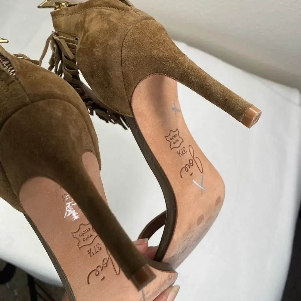 Joie Fringe heeled strappy sandals US 7.5